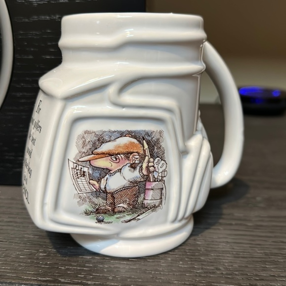 Vintage Golf Bag Coffee Mug Pencil Holder Funny Novelty Golf Gifts 1991